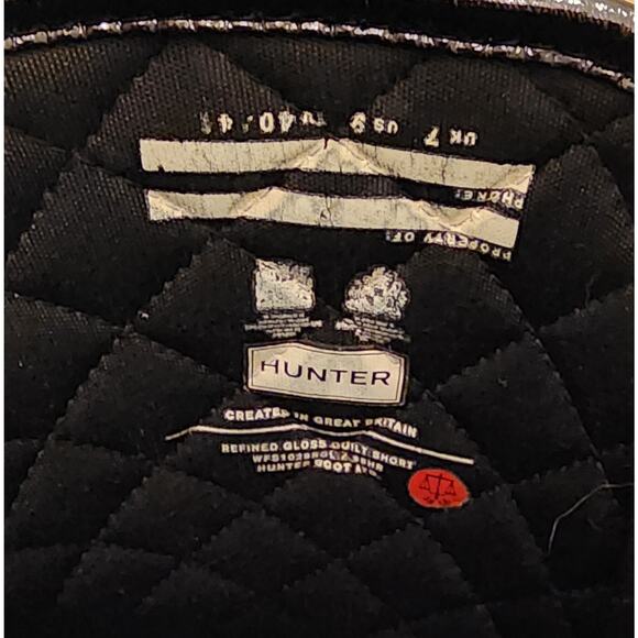 Hunter Adjustable Quilted Slim Fit Tall Rain Boots Glossy Black Size 9 - Picture 4 of 6